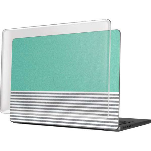 Teal and Grey Stripes MacBook Pro 14in (2021-24) Case plus Skin